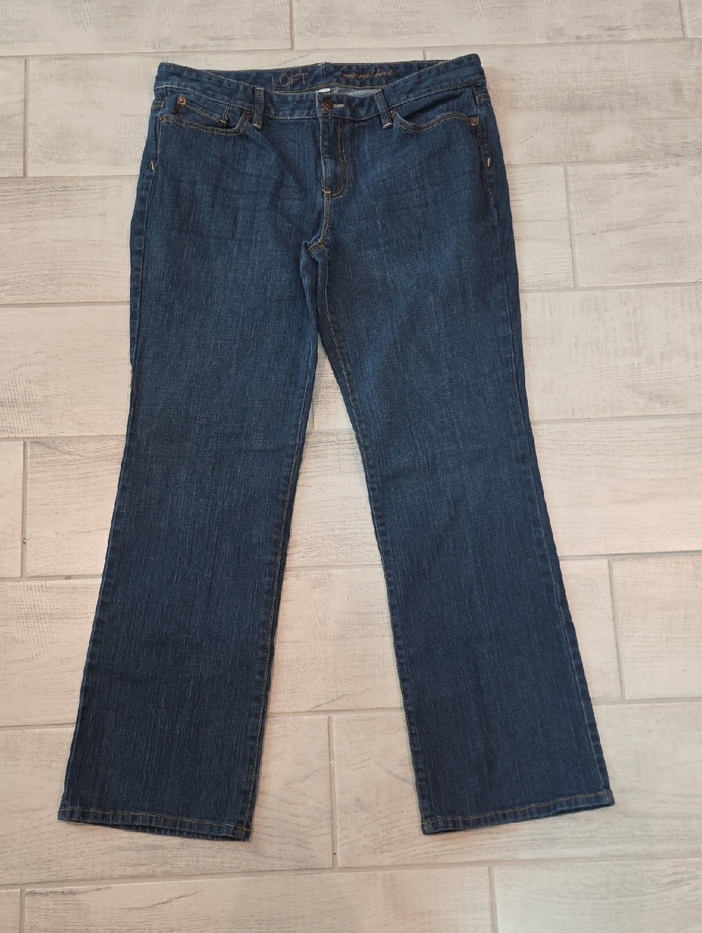 LOFT Original Boot Women's Size 14 Dark Wash Stretch Jeans